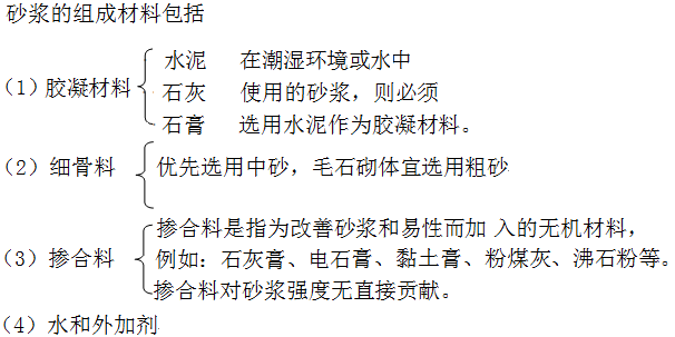 二級建造師建筑工程第三講建筑材料：砂漿、砌塊