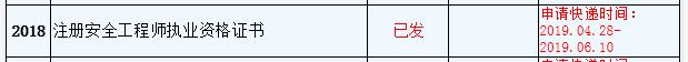 2018年注冊(cè)安全工程師執(zhí)業(yè)資格證書(shū)