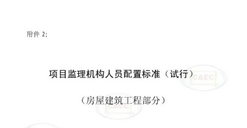 項目監(jiān)理機構人員配置標準（試行）