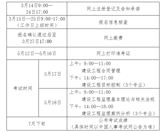 江西監(jiān)理考試時(shí)間 江西監(jiān)理考試時(shí)間